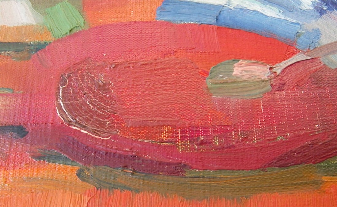 Art Paul Collomb Oil Painting Still Life P6 Original Canvas French Modern - 5