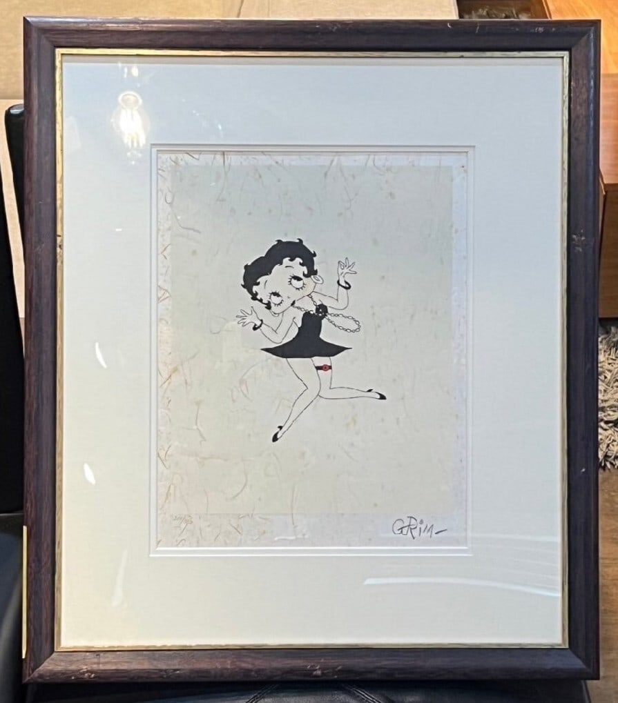 Framed Grim Natwick BettyBoop Lithograph Edition Autographed (1 of 8)