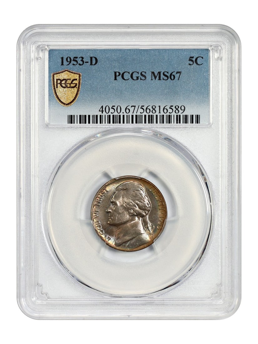 Jefferson Nickel - 1953-D 5C PCGS MS67: Jefferson Nickel - 1953-D 5C PCGS MS67 This listing features Jefferson Nickel - 1953-D 5C PCGS MS67. Item specifics are provided below. Item Specifics: Certification: PCGS Certification Number: