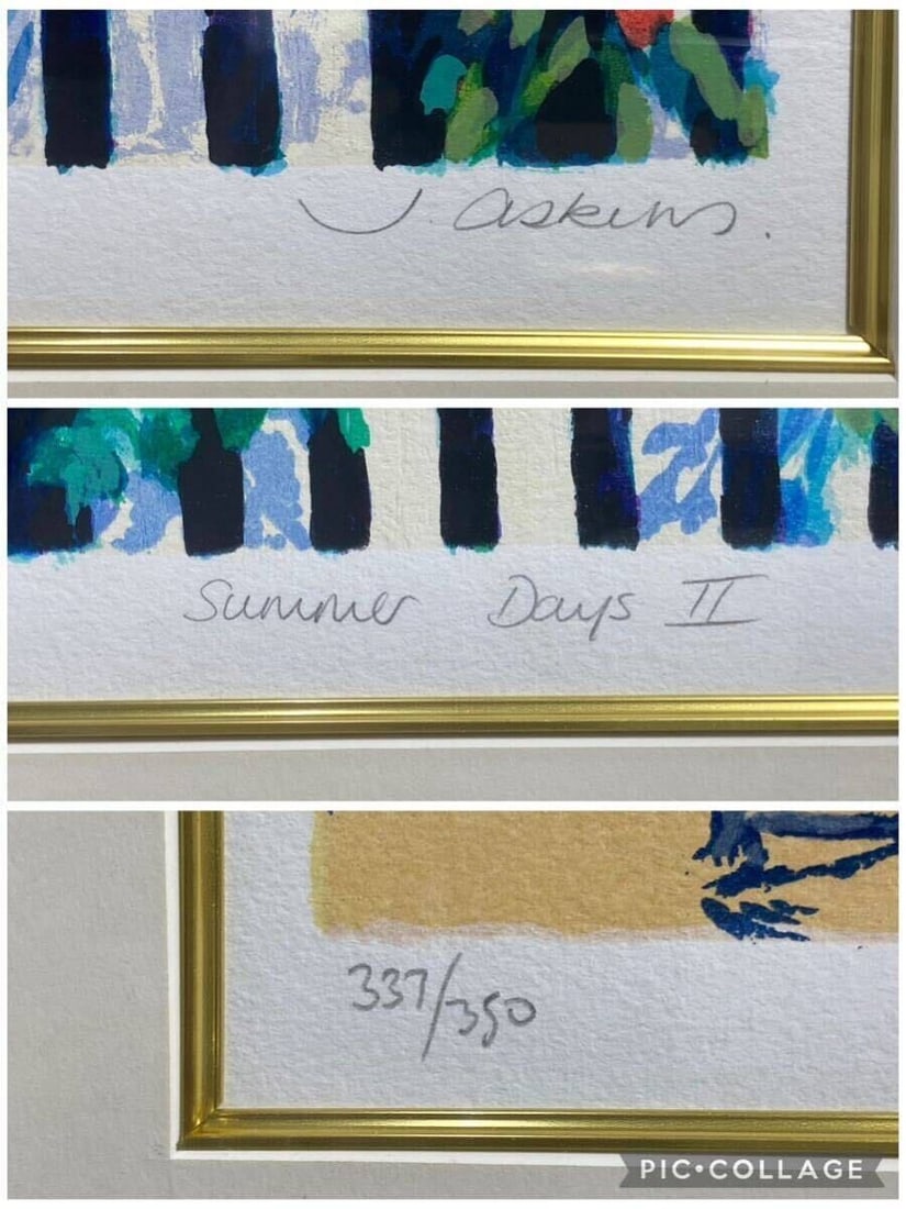 Days" Julian Askins Original Lithograph Art Print Signed Framed "Summer - 7