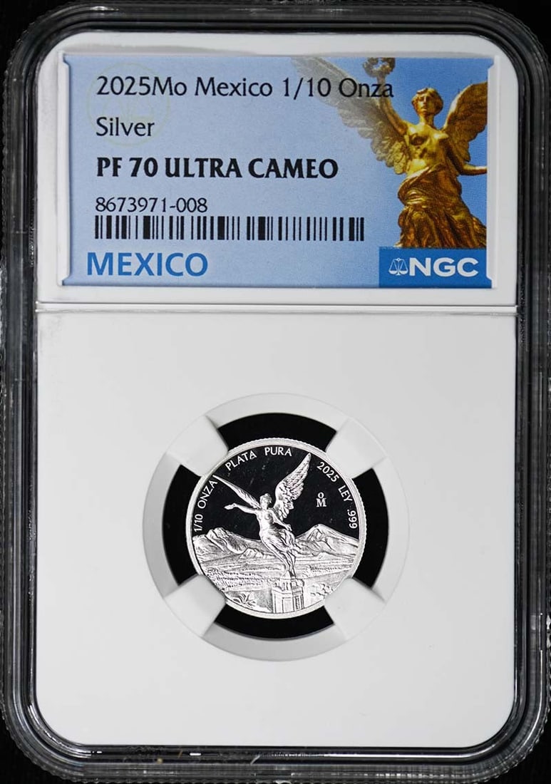1500 2025 Mo Mexico 1/ 10 Onza Libertad Silver NGC PF70UC Low Mintage: 1500 2025 Mo Mexico 1/ 10 Onza Libertad Silver NGC PF70UC Low Mintage This listing features 1500 2025 Mo Mexico 1/ 10 Onza Libertad Silver NGC PF70UC Low Mintage. Item specifics are provided below. 