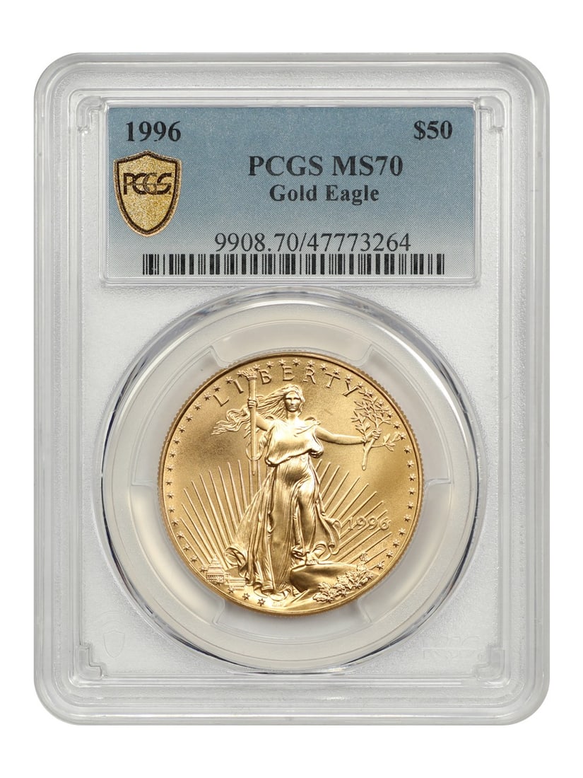 MS70 1996 $50 Gold Eagle PCGS: MS70 1996 $50 Gold Eagle PCGS This listing features MS70 1996 $50 Gold Eagle PCGS. Item specifics are provided below. Item Specifics: Certification: PCGS Certification Number: 47773264
