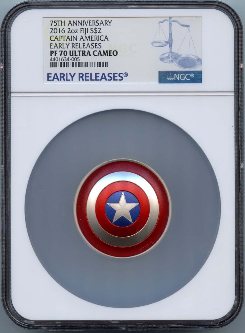 Cameo 2016 2oz Fiji Captain America ER NGC PF70 Ultra: Cameo 2016 2oz Fiji Captain America ER NGC PF70 Ultra This listing features Cameo 2016 2oz Fiji Captain America ER NGC PF70 Ultra. Item specifics are provided below. Item Specifics: