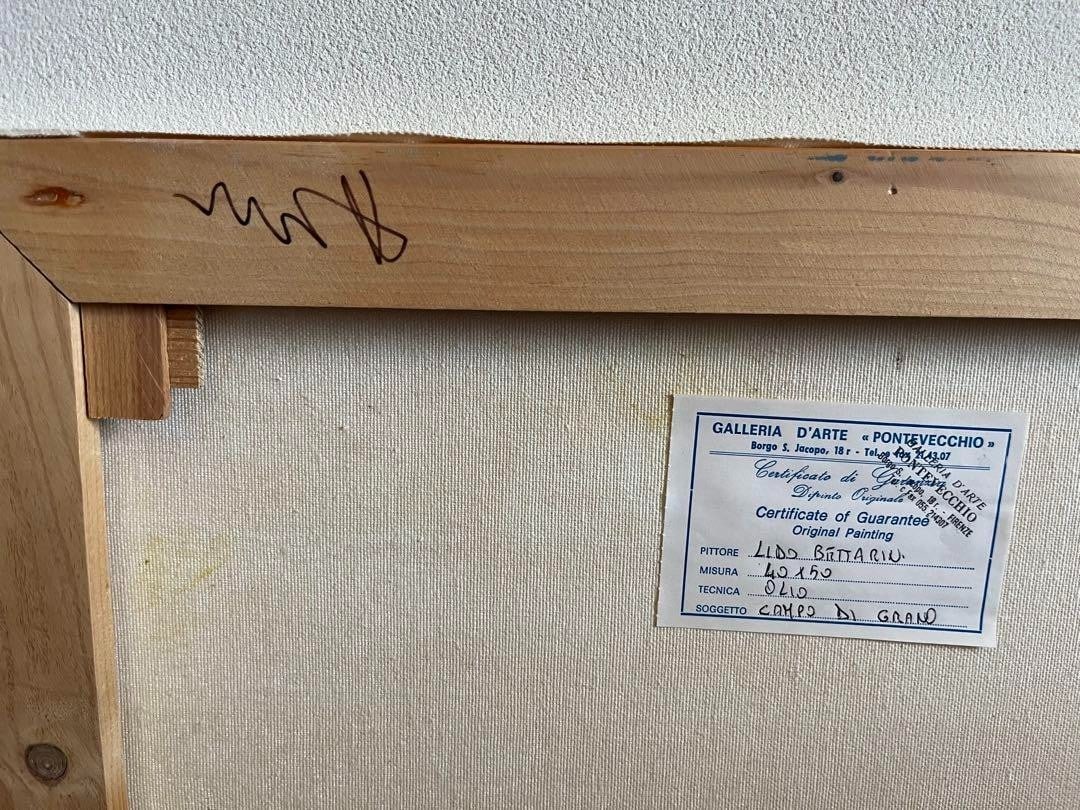 COA Lido Bettarini Original Oil Painting "Campo di Grano" Wheat Field Signed w/ - 5