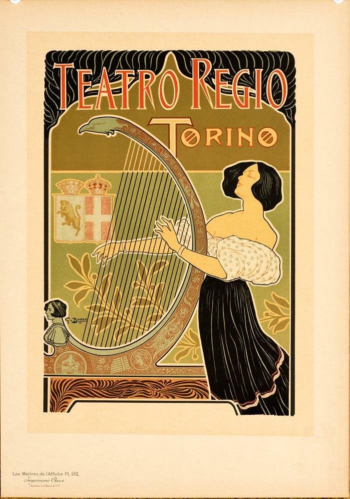 1896 Maitres De L'Affiche Original Vintage Poster Teatro Regio By Boano (1 of 1)