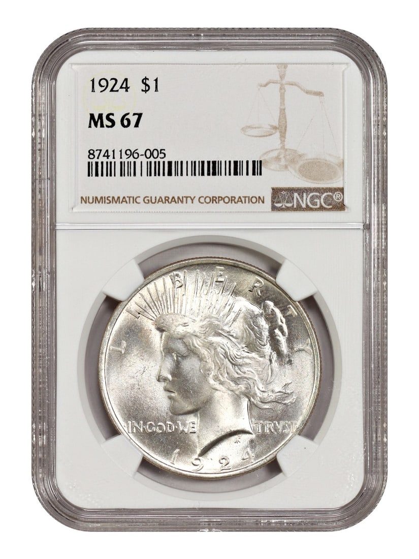 Peace Dollar - 1924 $1 NGC MS67 (1 of 4)