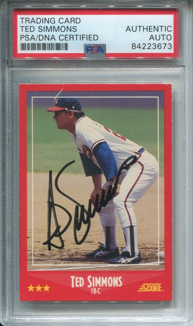 (PSA) Ted Simmons SCORE Autographed Card 285/ 660 (1 of 2)