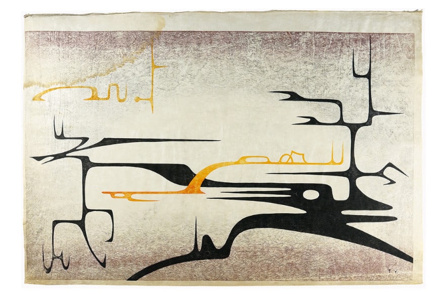 1957 - Toshi Yoshida "Black and Yellow" woodblock print - original ED20 - signed: 1957 - Toshi Yoshida "Black and Yellow" woodblock print - original ED20 - signed This listing features 1957 - Toshi Yoshida "Black and Yellow" woodblock print - original ED20 - signed. Item specifics