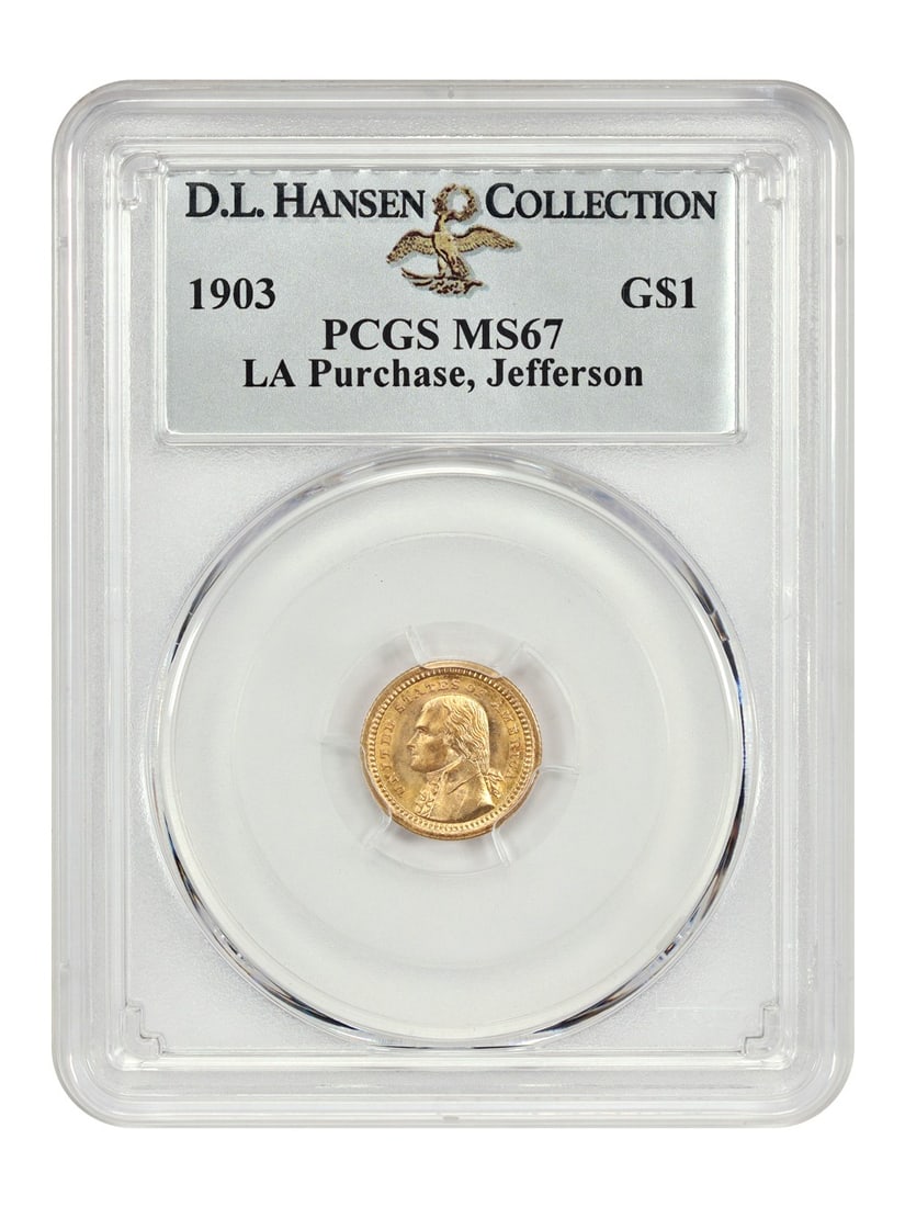 Jefferson PCGS MS67 ex: D.L. Hansen - 1903 G$1 LA Purchase (1 of 4)