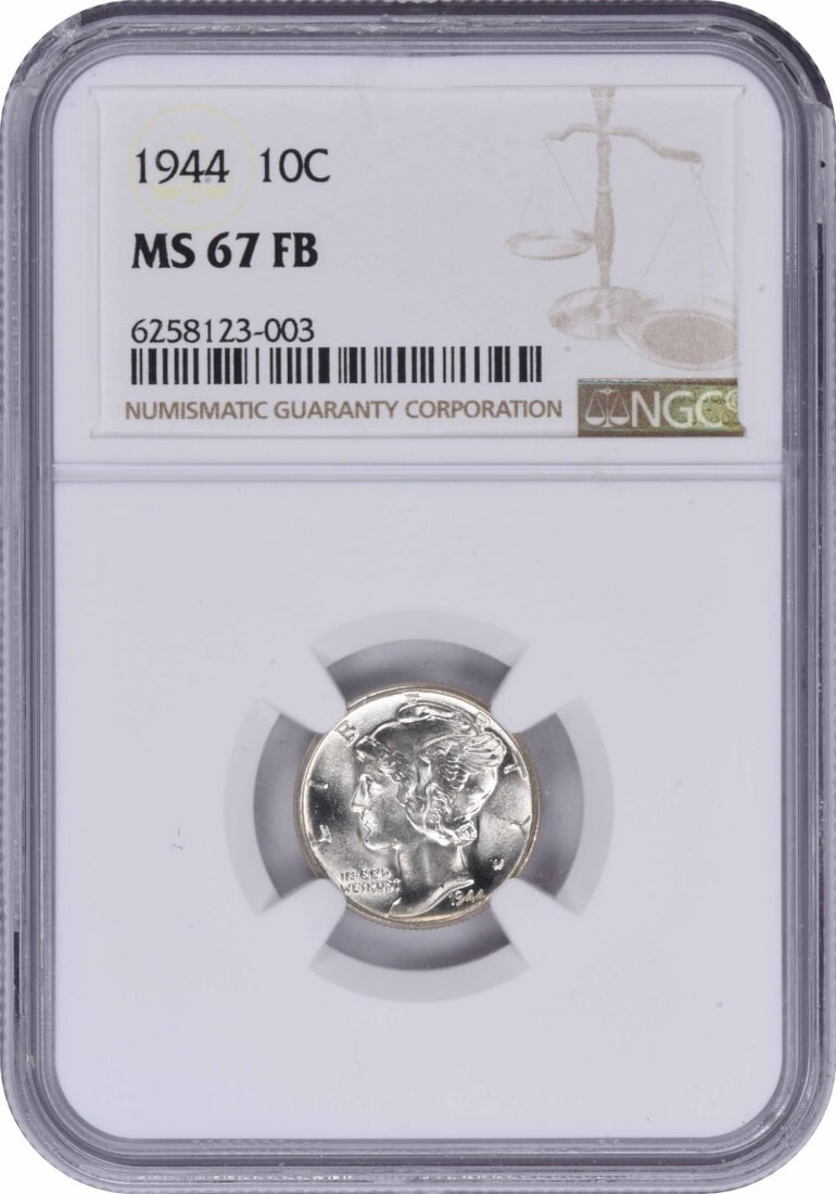 NGC 1944 Mercury Silver Dime MS67FB: NGC 1944 Mercury Silver Dime MS67FB This listing features NGC 1944 Mercury Silver Dime MS67FB. Item specifics are provided below. Item Specifics: Country Of Origin: United States Certification: NGC Ci