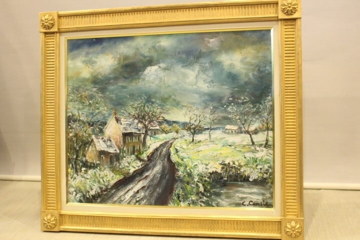 Framed Constant Censier (France) 'Snowy Landscape' Original Oil Painting Signed: Framed Constant Censier (France) 'Snowy Landscape' Original Oil Painting Signed This listing features Framed Constant Censier (France) 'Snowy Landscape' Original Oil Painting Signed. Item specifics ar