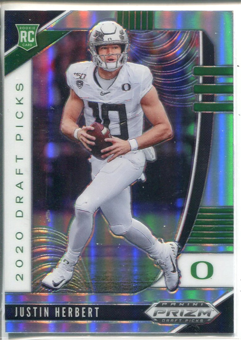 Card Justin Herbert 2020 Panini Prizm Draft Picks Silver Rookie (1 of 1)