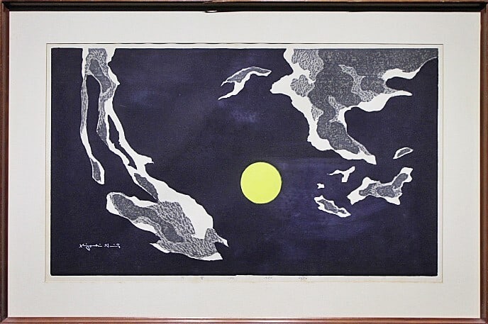 edition availab - Kiyoshi Saito "Tsukigumo (3)" 1980 Woodblock print - autographed (1 of 9)