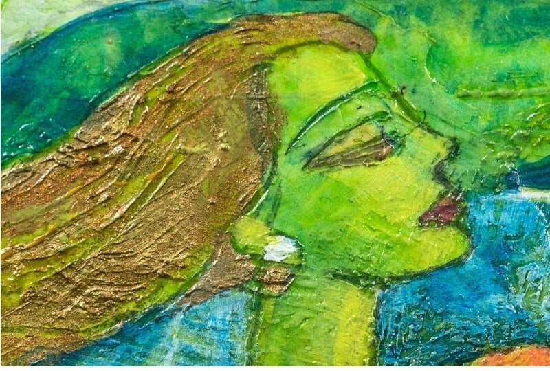 Little Bird Melody Original Oil Painting Mixed Media Art with COA - YAMIN YOUNG - 4