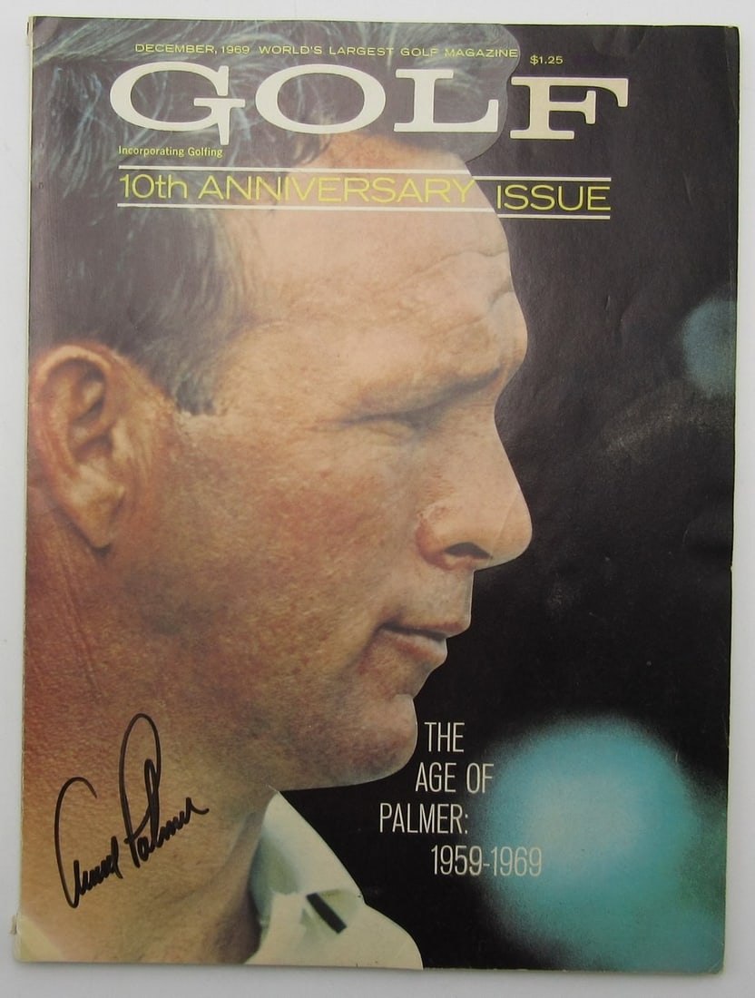 1969 Golf Magazine Die-Cut Cover PSA 196516 - Arnold Palmer Signed December (1 of 4)