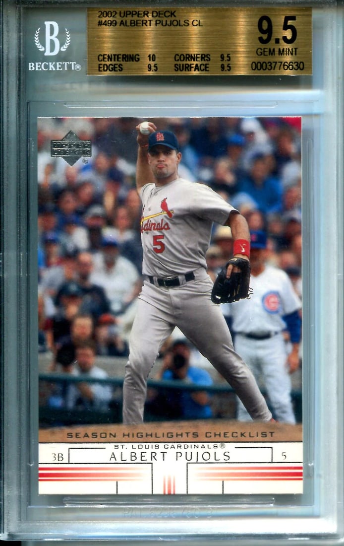 (Beckett) Albert Pujols 2002 Upper Deck Unsigned Card: (Beckett) Albert Pujols 2002 Upper Deck Unsigned Card This listing features (Beckett) Albert Pujols 2002 Upper Deck Unsigned Card. Item specifics are provided below. Item Specifics: Brand: Upper Deck