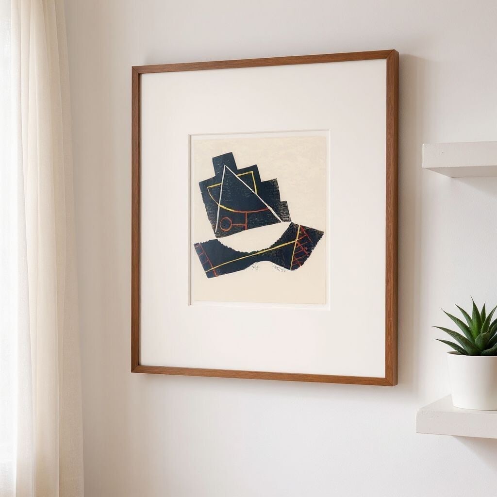 Master Jan Voss "Sans Titre" 1990 Signed Woodcut Limited 4/ 75 German Abstract - 2