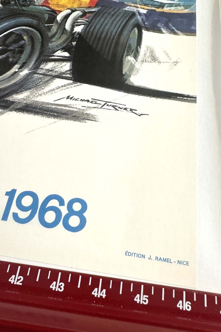 Poster Monaco Grand Prix 1968 Michael Turner Original Printing Auto Racing - 3