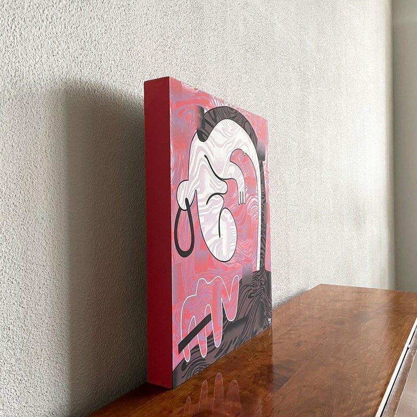 Signed Keeenue Untitled Acrylic Painting 50.5 x 60.5cm Box 2019 Original Artwork - 6