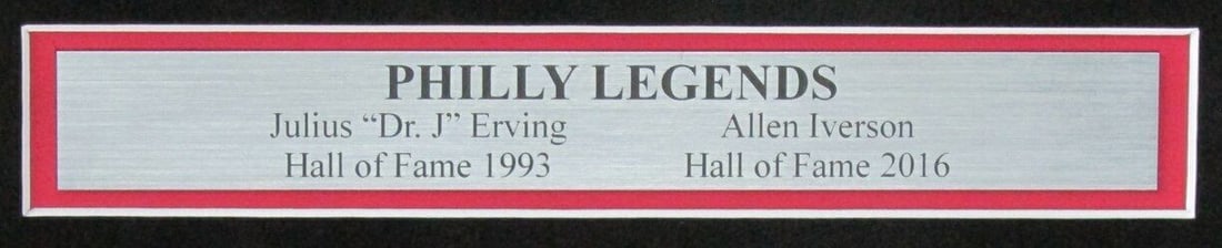 167665 Julius Erving/ Allen Iverson 76ers Dual-Signed 16x20 Photo Framed PSA/ DNA - 3