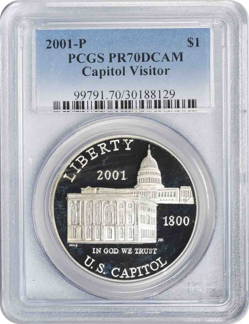 DC 2001-P Capitol Visitor Center Commemorative Dollar PR70DCAM PCGS Proof 70 (1 of 1)
