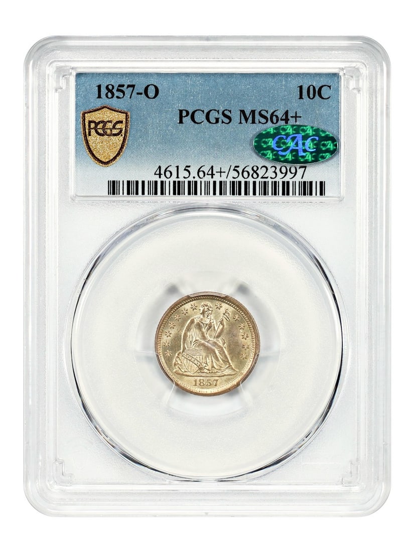 Fantastic Near-Gem - 1857-O 10C PCGS/ CAC MS64+ - Liberty Seated Dime (1 of 4)