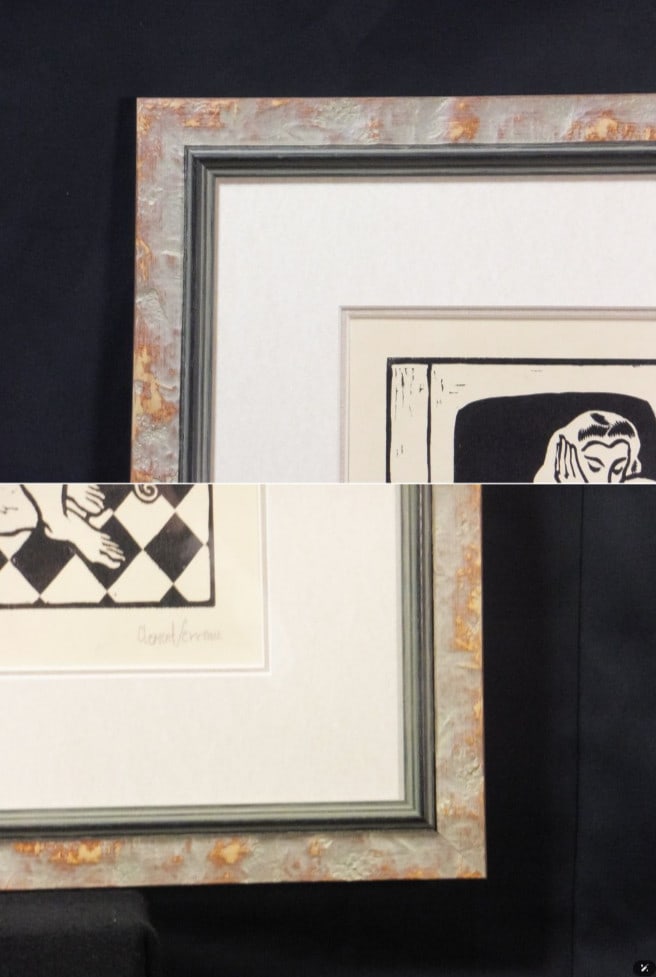 Deco Clment Serveau 1945 Signed Woodcut "Moment of Rest" French Nude Art - 5