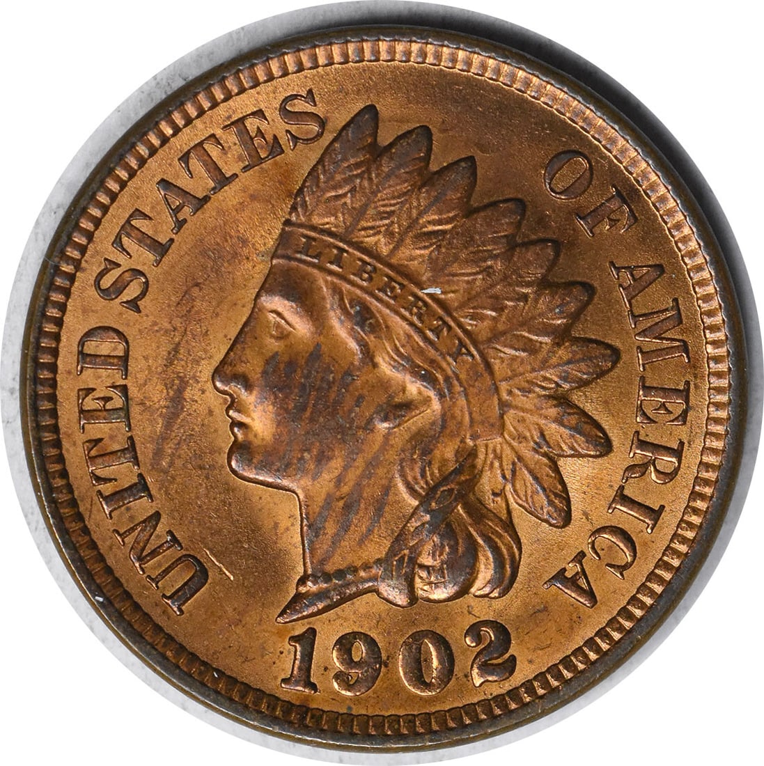 Uncertified 1902 Indian Cent S-5 Choice BU++ RB (1 of 2)