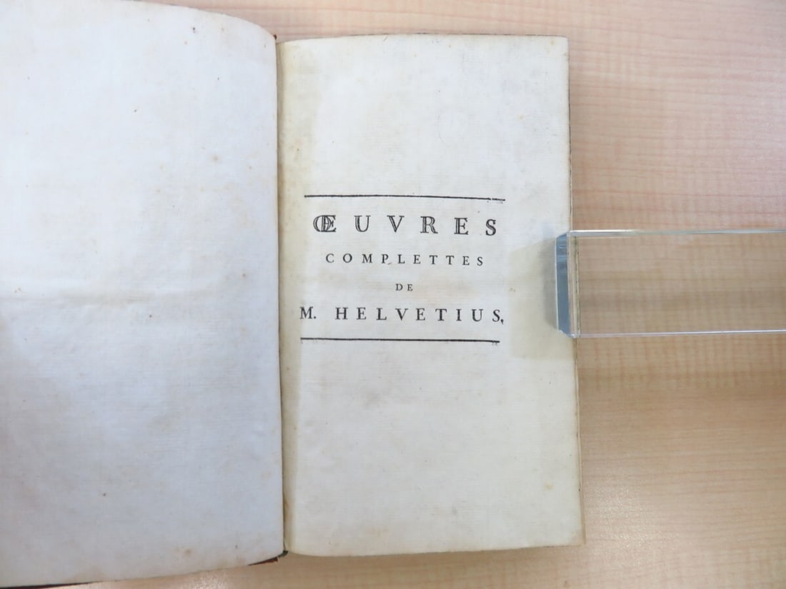 1781 - Oeuvres compltes de M. Helvetius - 1st Edition - Complete Set of 5 Volumes - 8