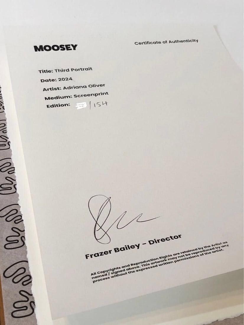 Unused Adriana Oliver "Third Portrait" Edition Autographed ED 154 New - 12