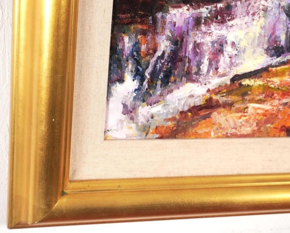 Impressionist Jean Henry 'Waterfall' Original Oil Painting Signed Framed Modern - 7