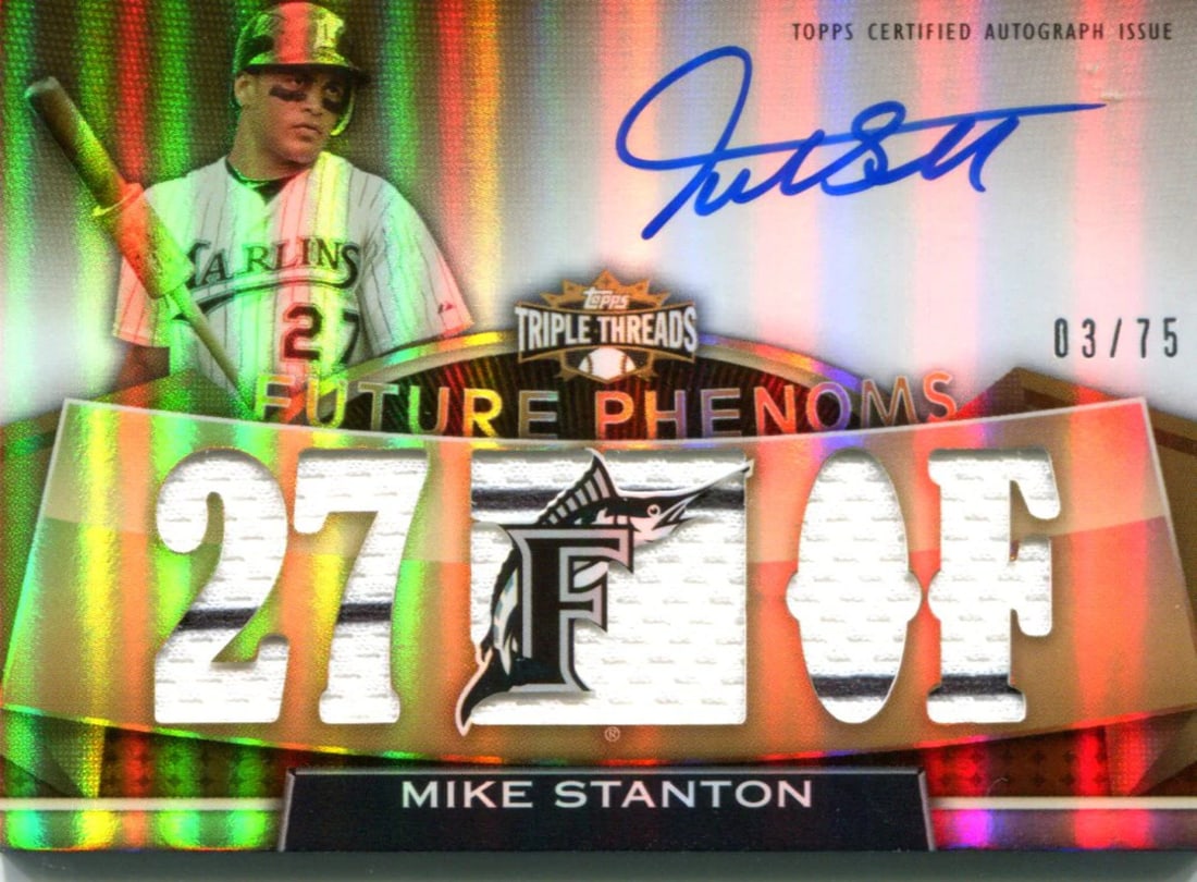 75 Mike Stanton Autographed Topps Card #3/ (1 of 1)