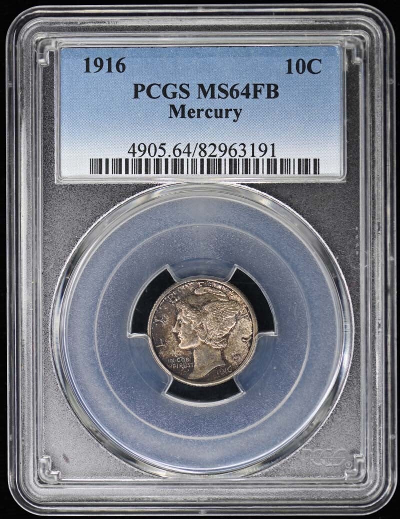MS64FB 1916 10C Mercury Dime PCGS (1 of 1)