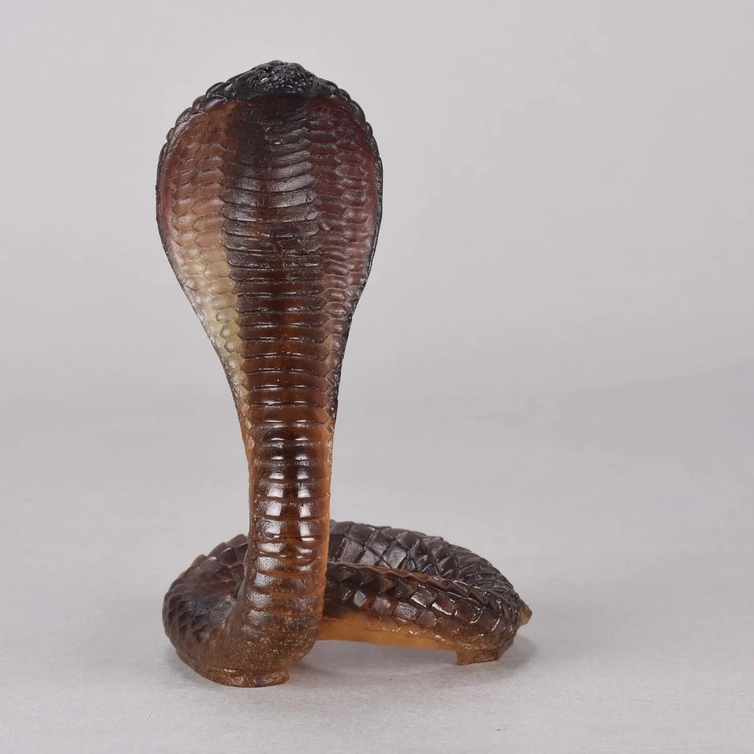 Color Daum France Animal Series Cobra Snake Crystal Glass w/ BoxChestnut - 3