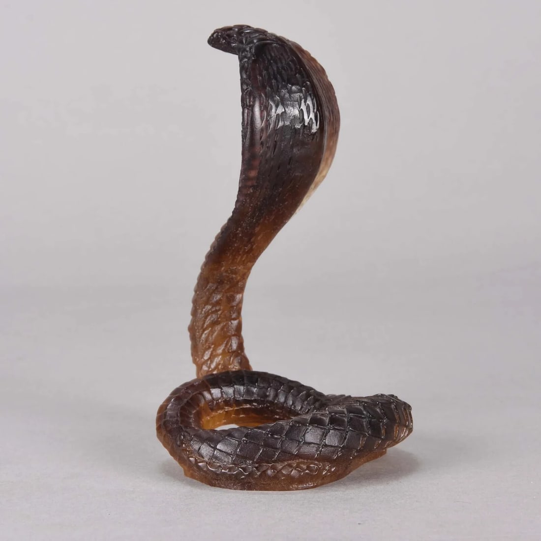 Color Daum France Animal Series Cobra Snake Crystal Glass w/ BoxChestnut - 8