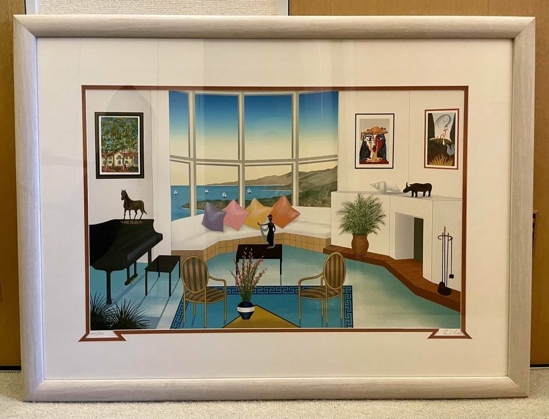 Interior With Picasso Original Lithograph Signed Framed - Fanch Ledan (France) (1 of 3)