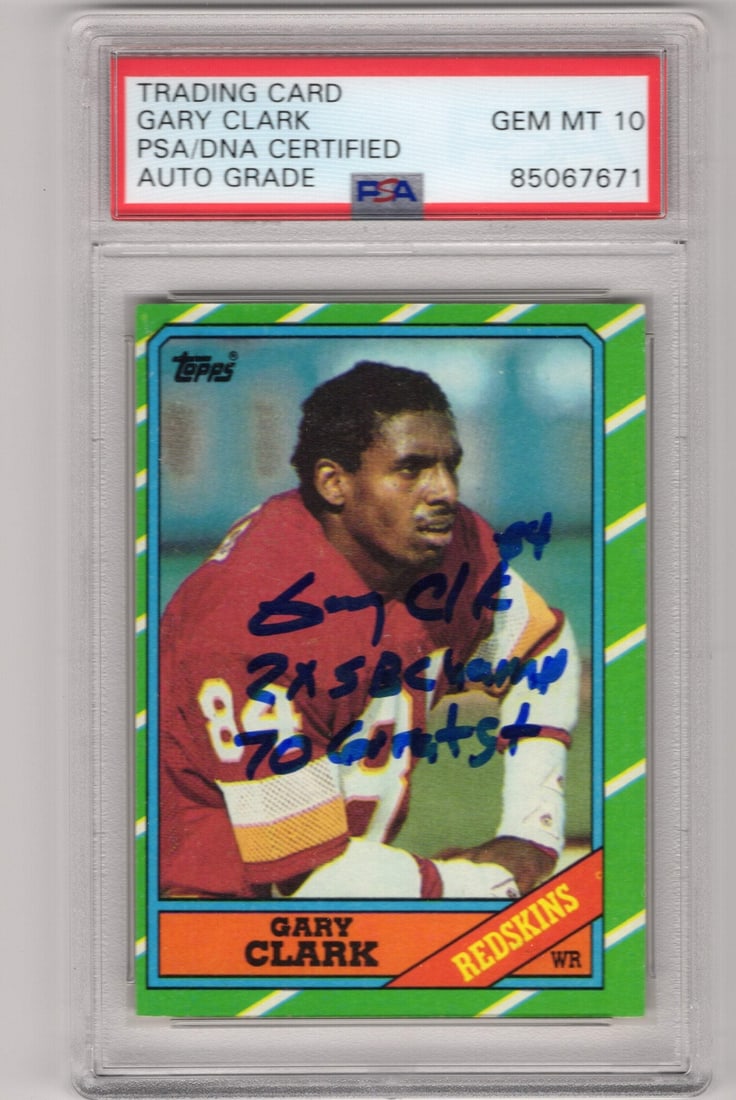 Card Gary Clark 1986 Topps #176 PSA Auto Grade GEM MT 10 (1 of 2)