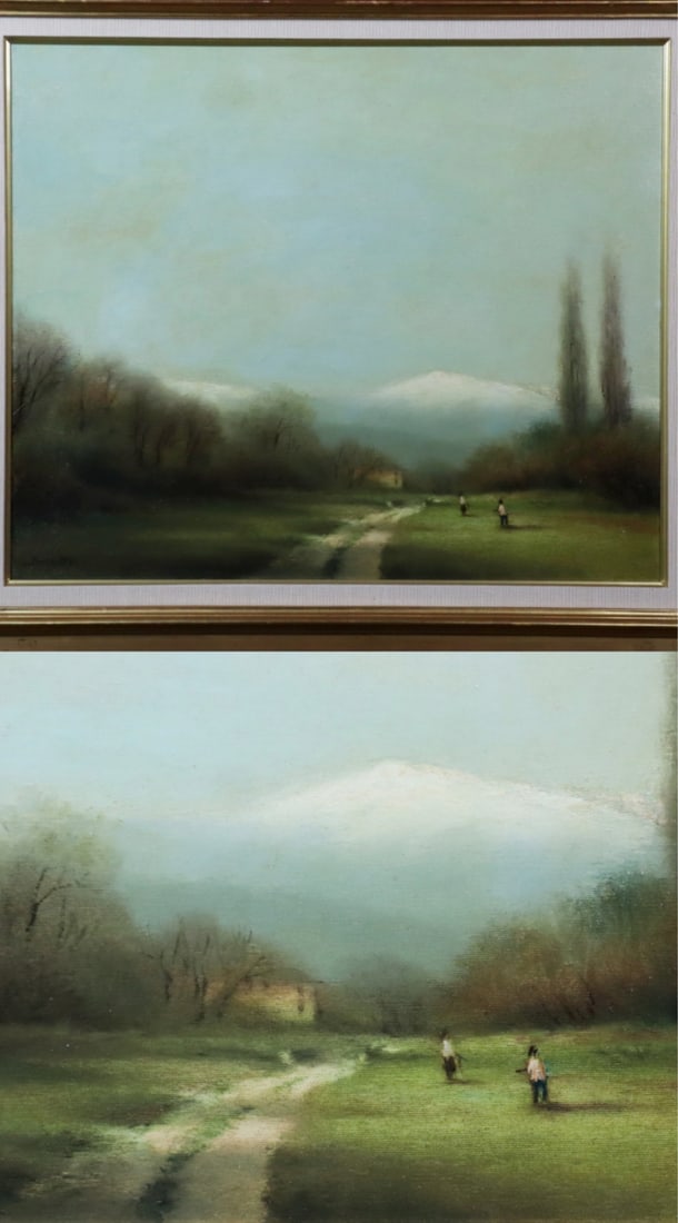 Framed Walter Dusatti (Italy) Original Oil Painting Landscape Countryside Signed - 9