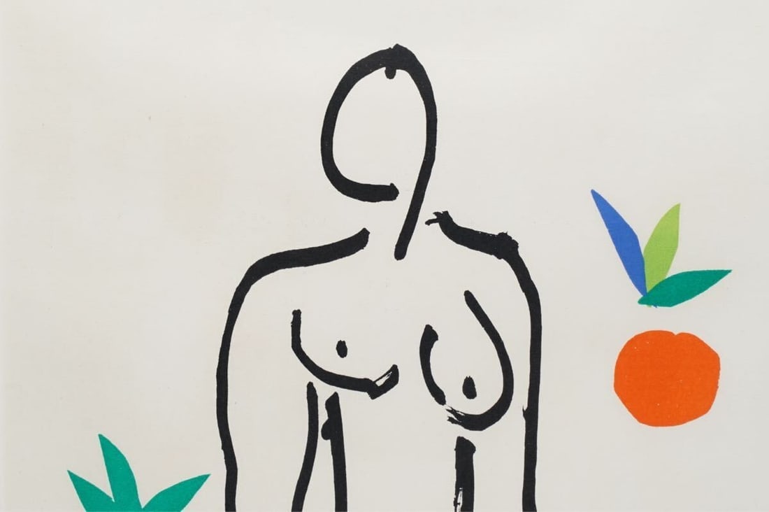 Framed Henri Matisse Printed Signed Lithograph "Orange and Nude from Verve" Well - 3