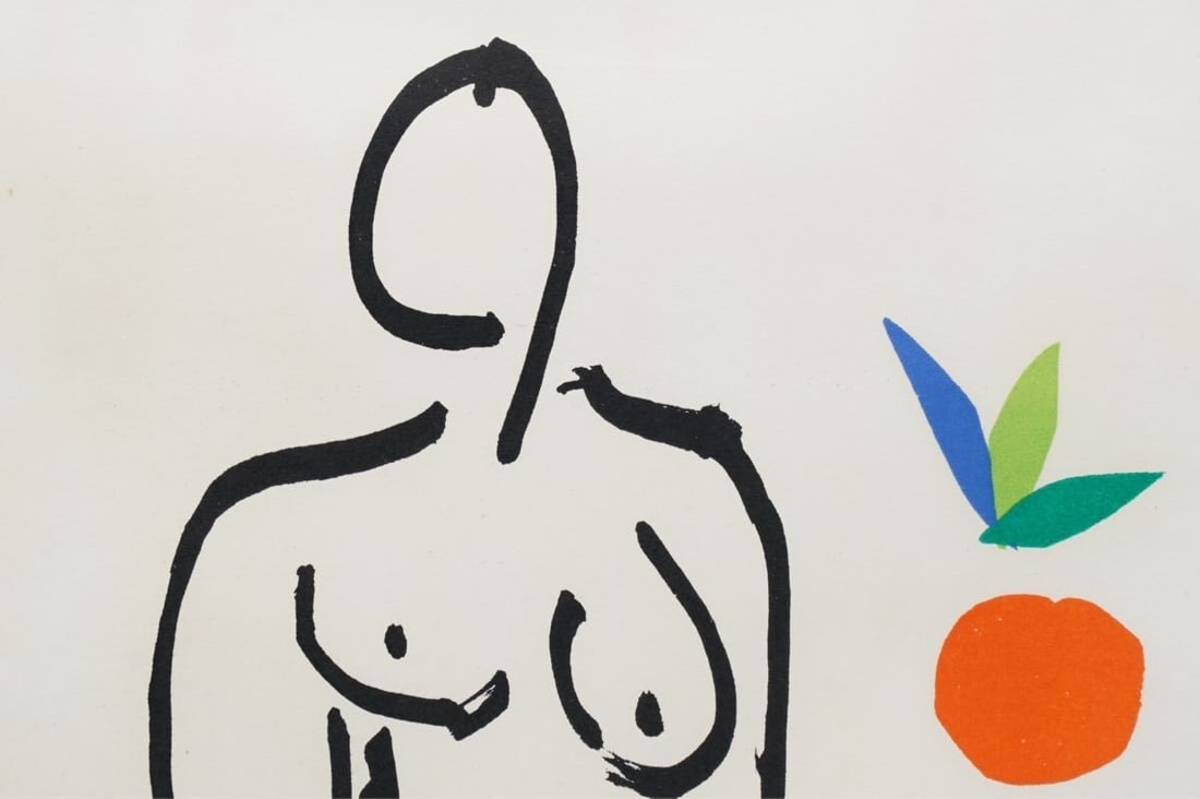 Framed Henri Matisse Printed Signed Lithograph "Orange and Nude from Verve" Well - 4