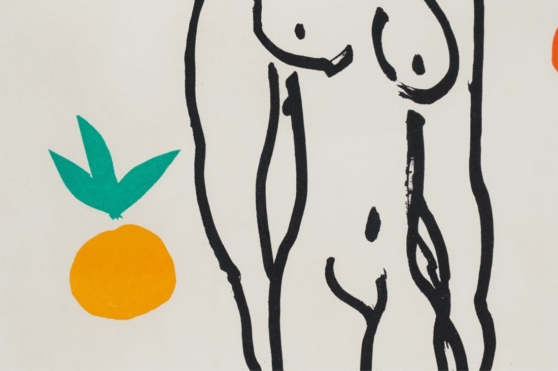 Framed Henri Matisse Printed Signed Lithograph "Orange and Nude from Verve" Well - 5