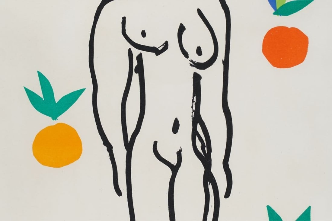 Framed Henri Matisse Printed Signed Lithograph "Orange and Nude from Verve" Well - 6