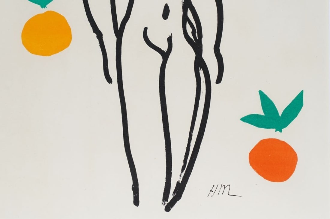 Framed Henri Matisse Printed Signed Lithograph "Orange and Nude from Verve" Well - 7