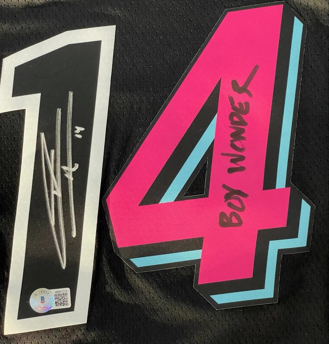 (Beckett) Tyler Herro Autographed Miami Heat Mashup Jersey - 2