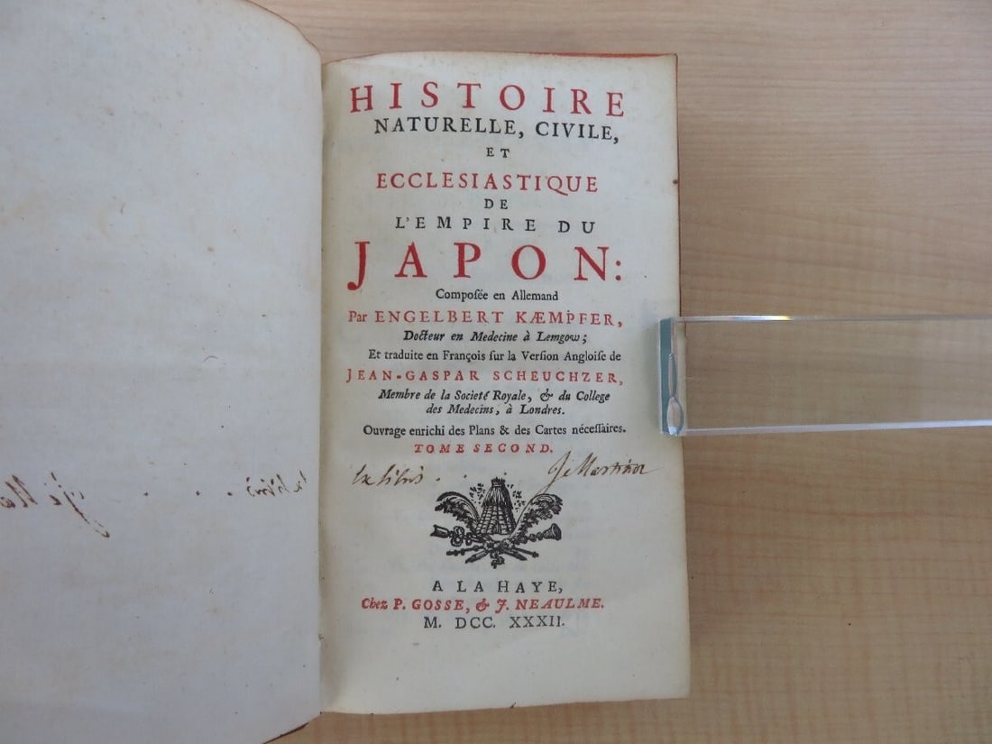 1732 French Full Leather - Histoire naturelle de l'empire du Japon by Kaempfer: 1732 French Full Leather - Histoire naturelle de l'empire du Japon by Kaempfer This listing features 1732 French Full Leather - Histoire naturelle de l'empire du Japon by Kaempfer. Item specifics are