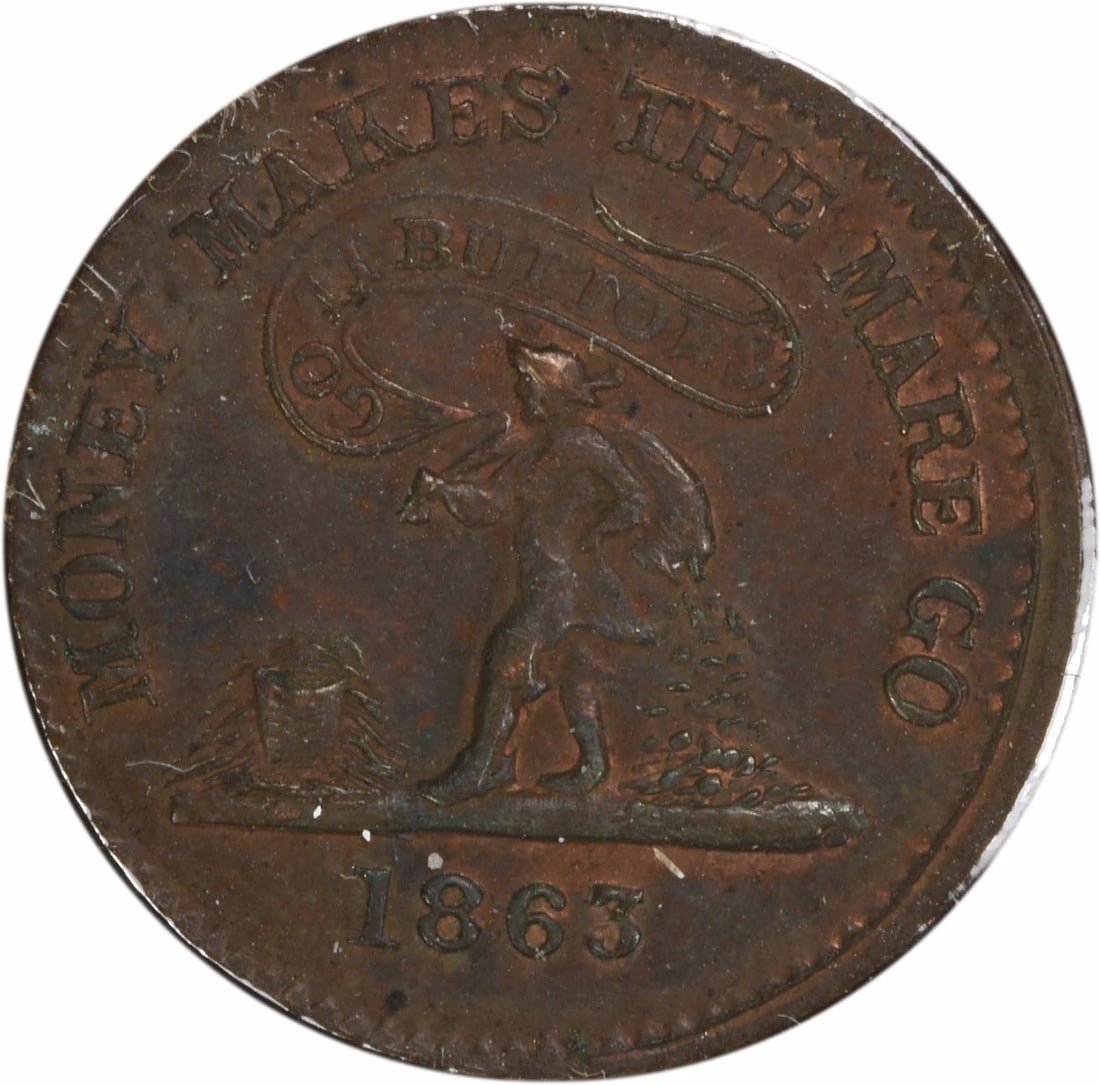 Uncertified 1863 Civil War Token Patriotic Money Makes 255/ 434 UNC (1 of 2)