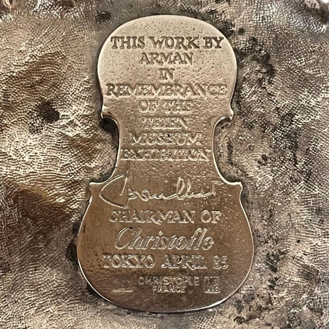 Sculpture Arman x Christofle Violin" Silver Paperweight 1983 Rare Nouveau - 8