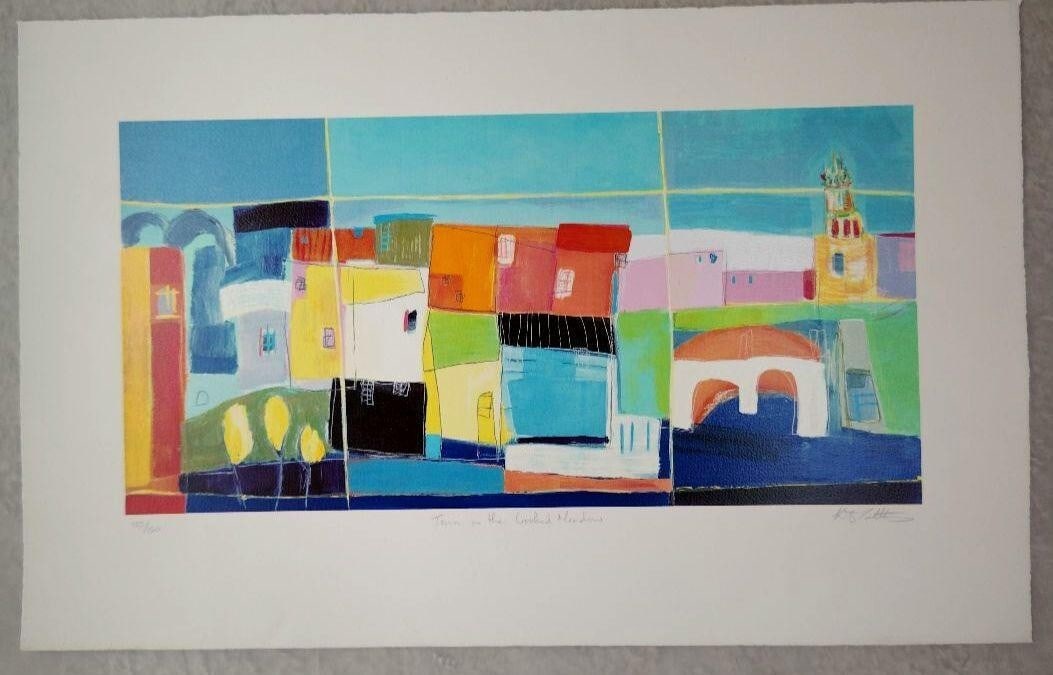 Autographed Kathryn Matthews "Town in the Crooked Meadow" Silkscreen Edition - 2