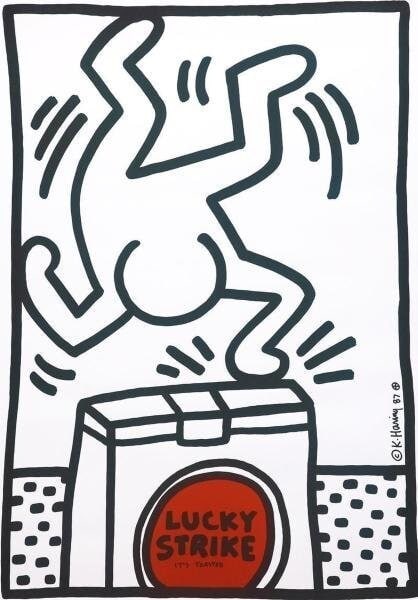 1987 Keith Haring Lucky Strike offset lithograph poster - 2