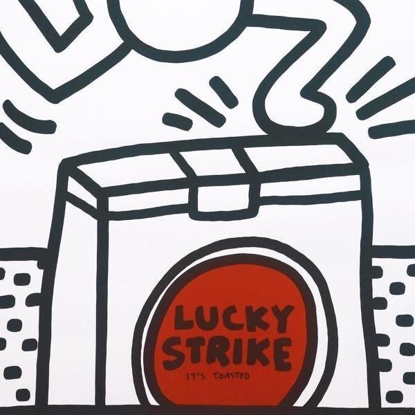 1987 Keith Haring Lucky Strike offset lithograph poster - 4